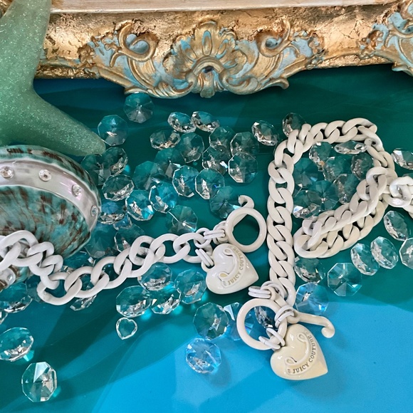 Juicy Couture Jewelry - Limited Edition White Juicy Couture Chunky Heart Necklace & Bracelet